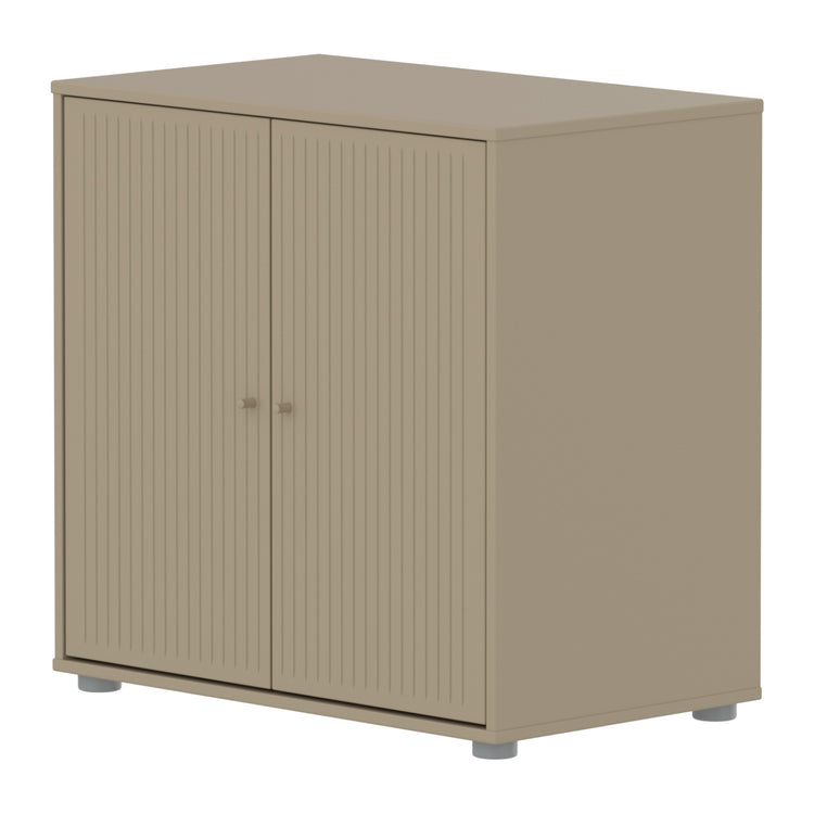 SAGA Cupboard, 2 doors, oat with grooves, oat knobs