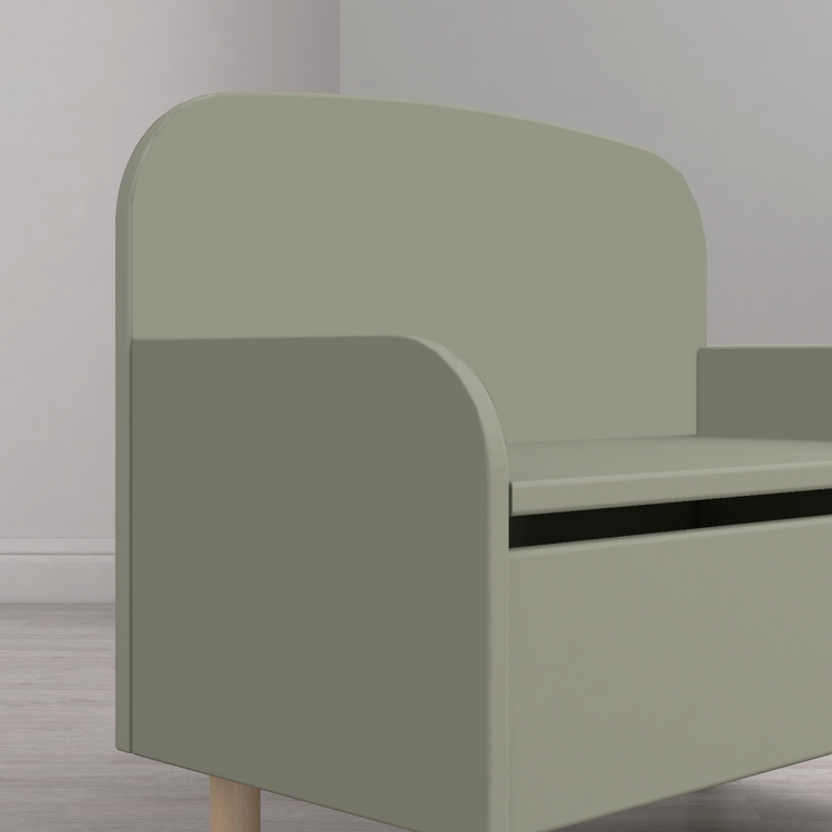 Flexa. Dots storage bench with back rest - Light green
