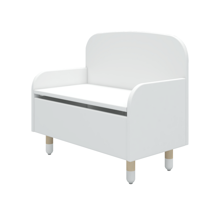 Flexa. Dots storage bench with back rest - White