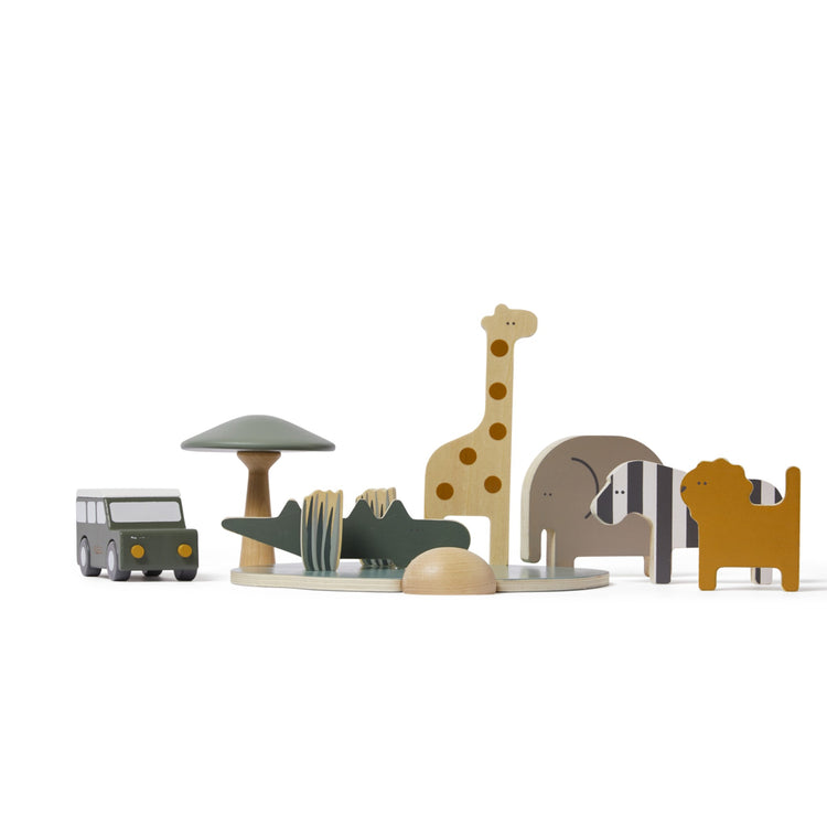 Flexa Safari. Car and animals   12 parts