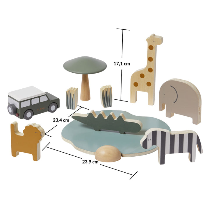 Flexa Safari. Car and animals   12 parts