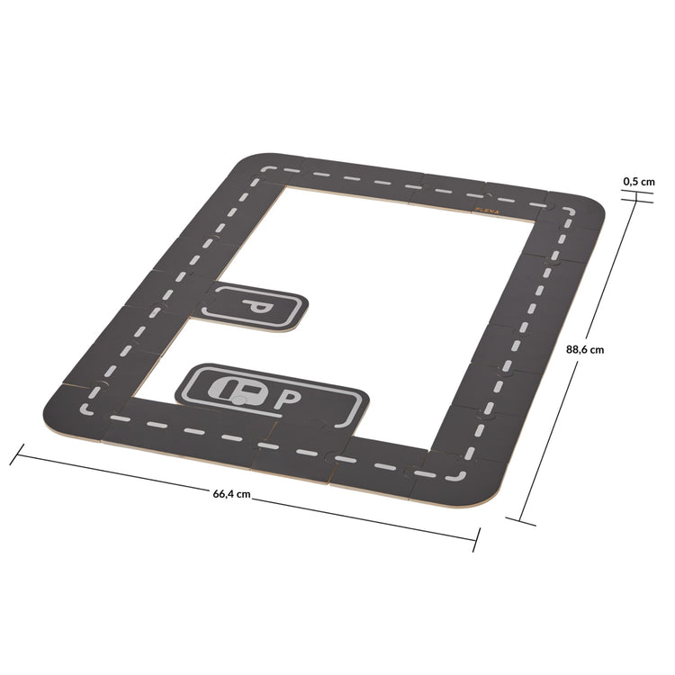 Flexa. Ξύλινη πίστα αυτοκινήτων. Σετ 22 τεμαχίων.