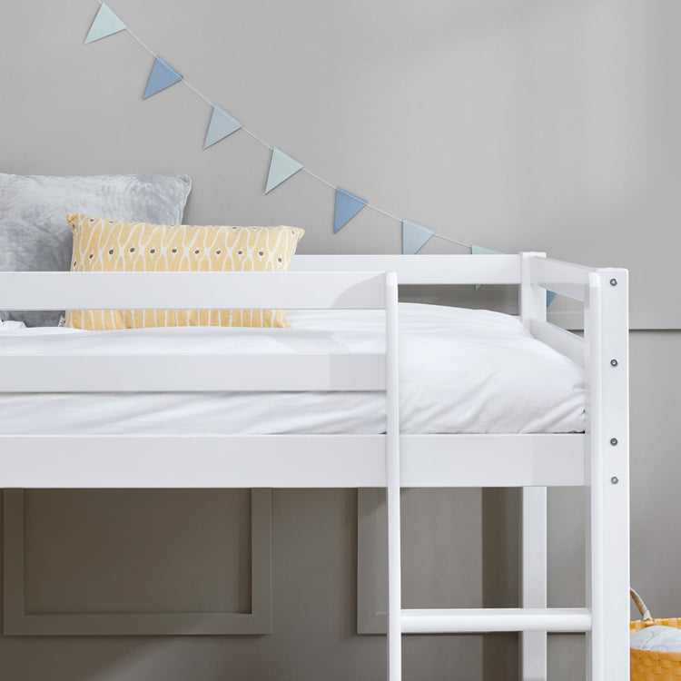 Thuka. Actim mid-high bed with straight ladder. White