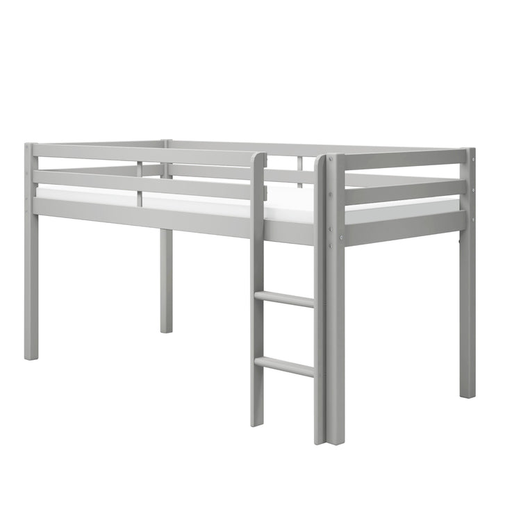 Actim mid-high bed with straight ladder. Grey