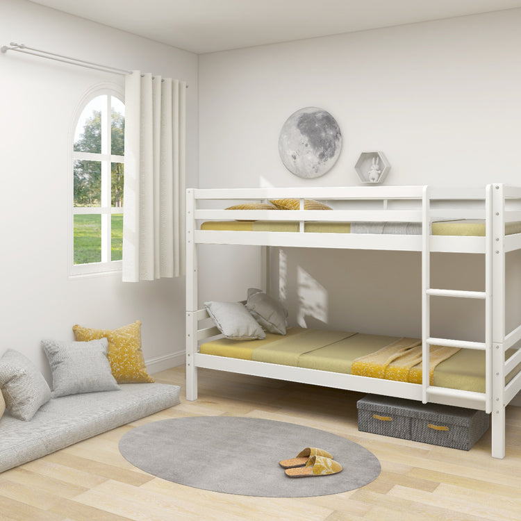 Thuka. Actim bunk bed with straight ladder. White