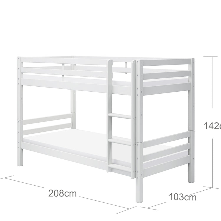 Thuka. Actim bunk bed with straight ladder. White