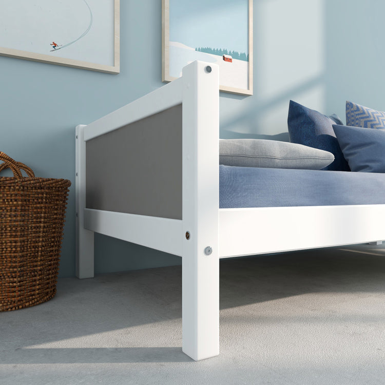 THUKA. Nordic - Grey panel bed. Back rails