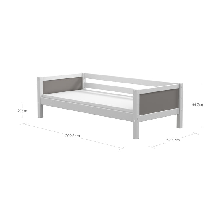 THUKA. Nordic - Grey panel bed. Back rails