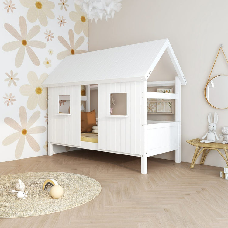 White panel bed. Back rails. House frame. House panel x2