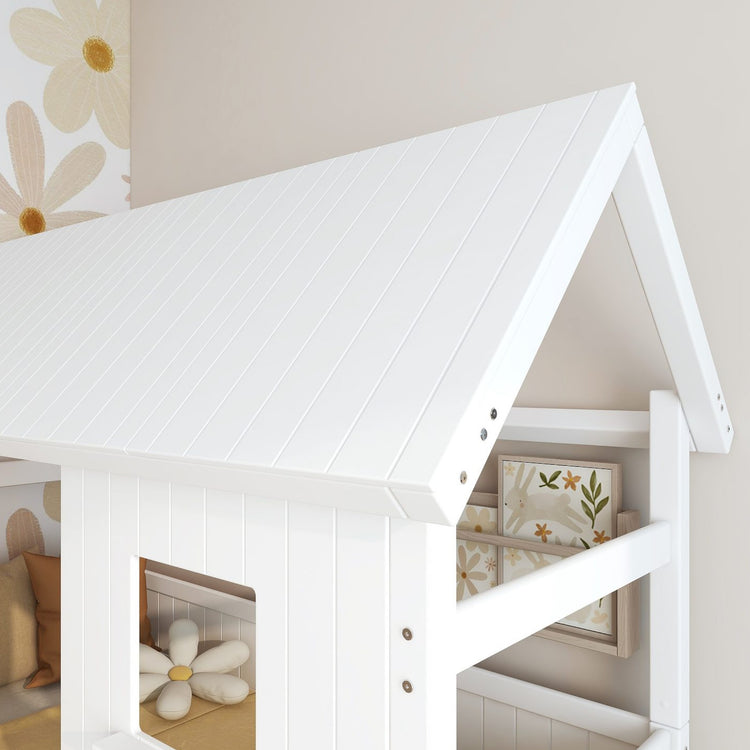 White panel bed. Back rails. House frame. House panel x2