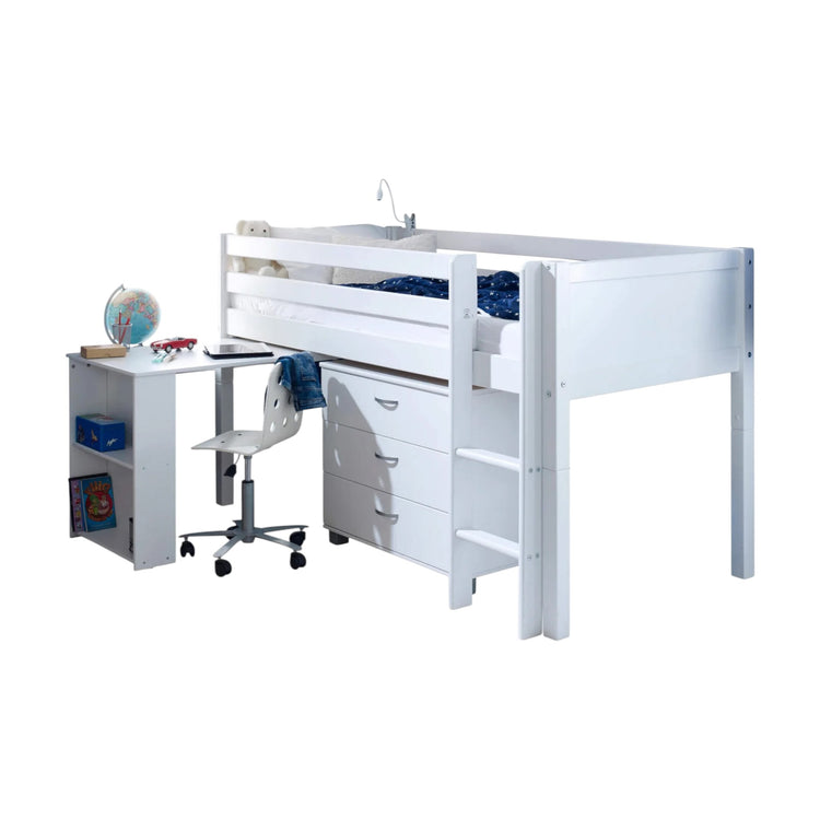 THUKA Nordic - Midsleeper with pull-out desk - Colour (White) / White