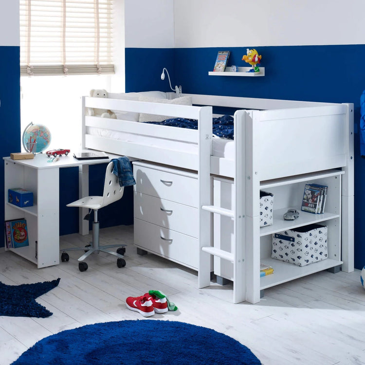 THUKA Nordic - Midsleeper with pull-out desk - Colour (White) / White