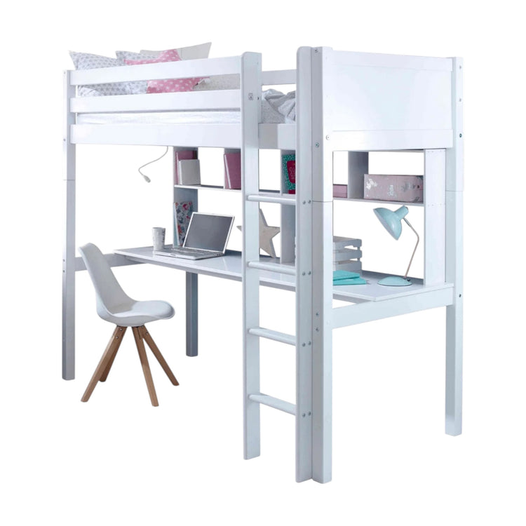 THUKA. Nordic - White panel highsleeper. Workstation