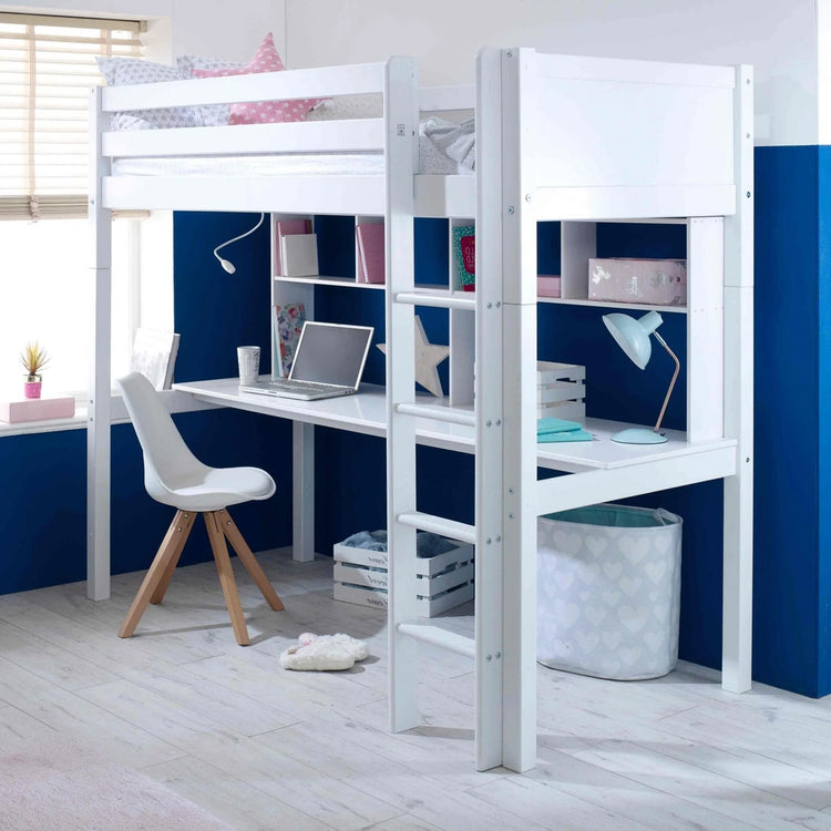 THUKA. Nordic - White panel highsleeper. Workstation