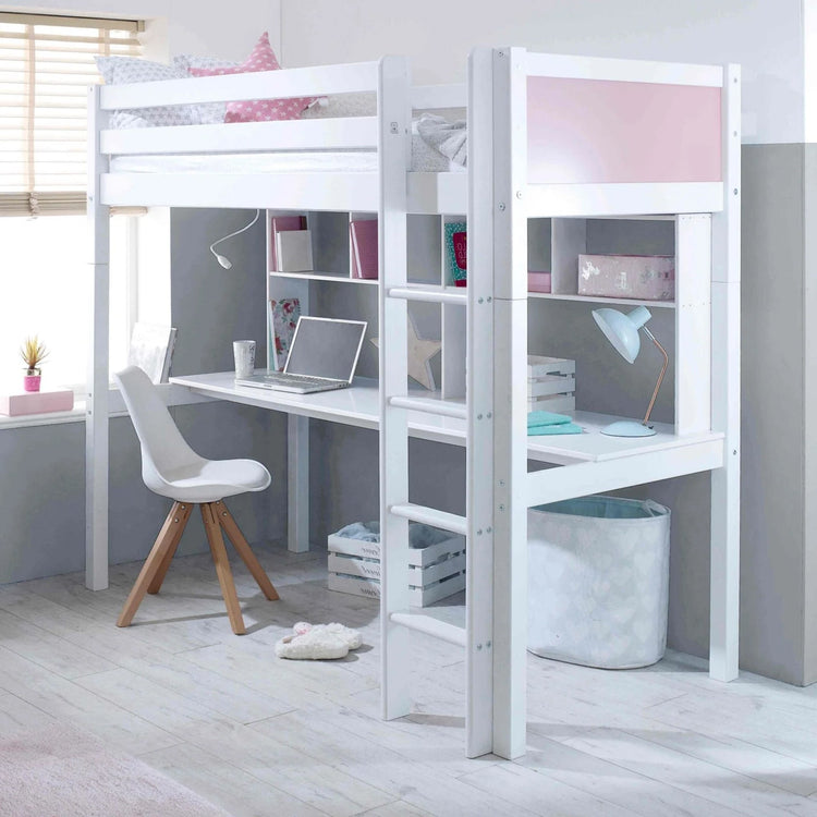 THUKA Nordic - Highbed with workstation - Colour (Rose) / White