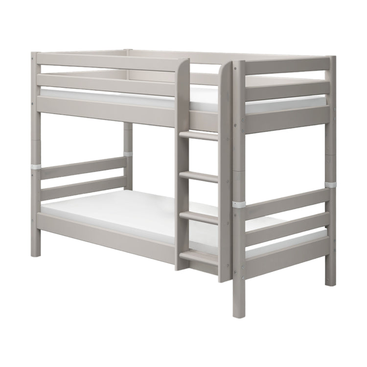 Flexa. Classic bunk bed with straight ladder - 210cm - Grey washed