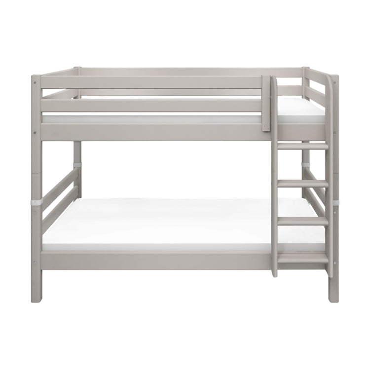 Flexa. Classic bunk bed with straight ladder - 200cm - Grey washed