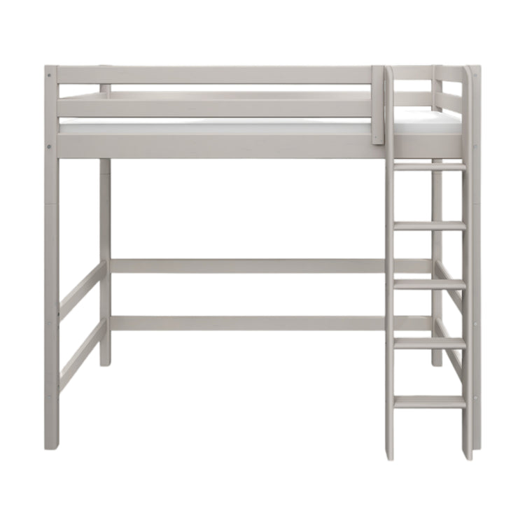 Flexa. Classic high bed with straight ladder - 210cm - Grey washed