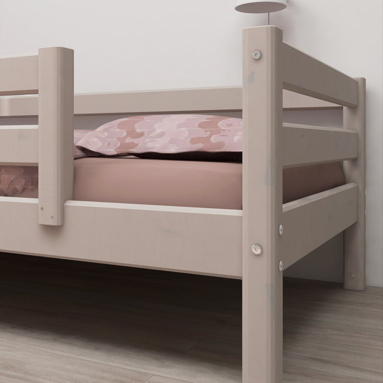 Flexa. Classic bed with 3/4 safety rail - 210cm - Grey washed