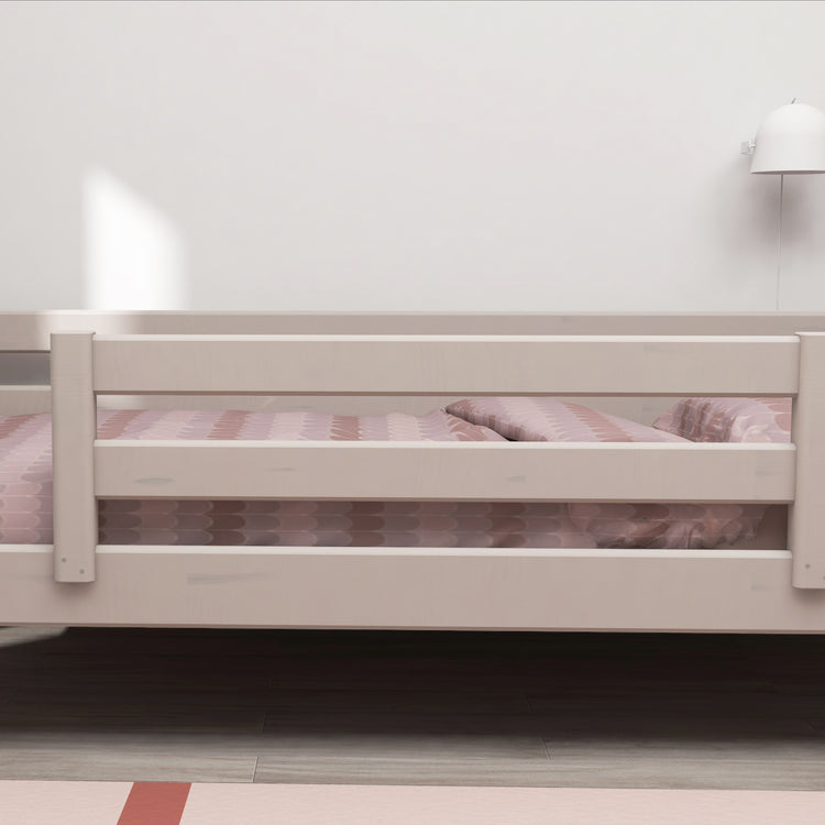 Flexa. Κρεβάτι Classic με προστατευτικό διπλής εισόδου - 210εκ - Γκρι ντεκαπέ
