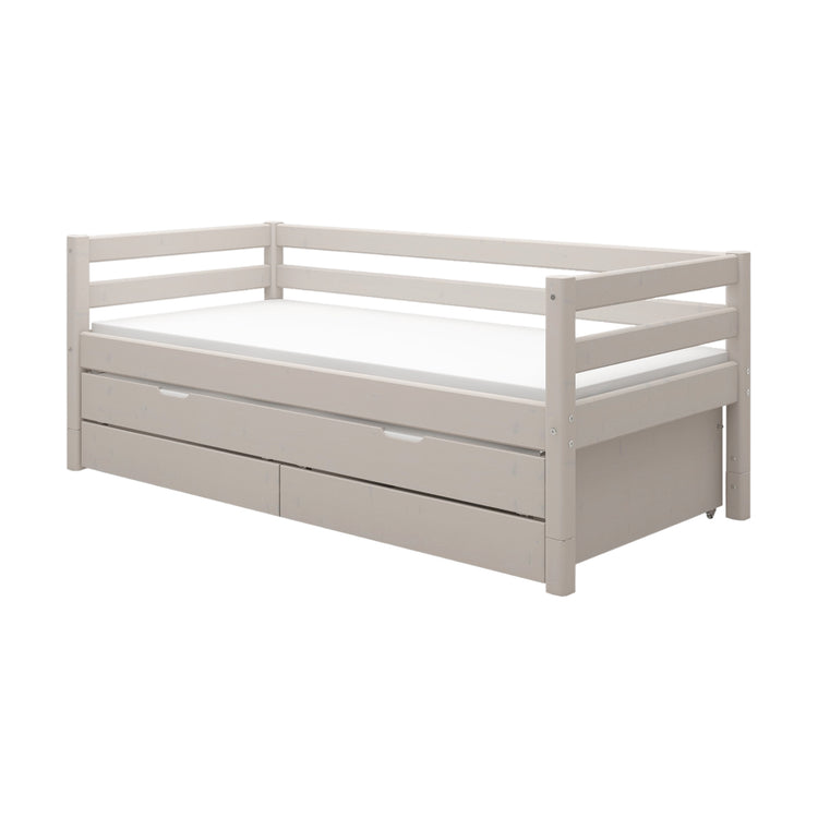 Flexa. Classic bed with trundle pullout bed - 210cm - Grey washed
