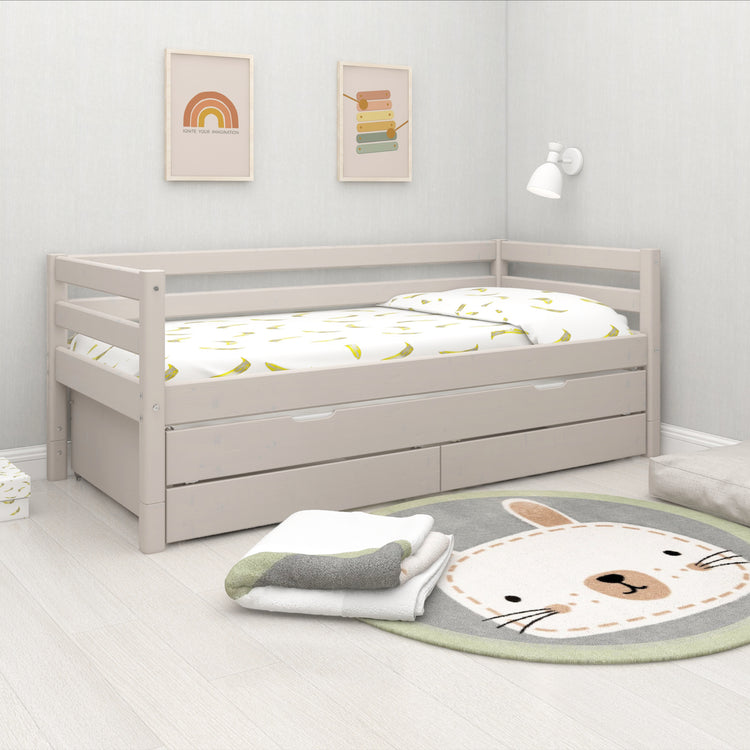 Flexa. Κρεβάτι Classic με κρεβάτι φιλοξενίας και συρτάρια - 210εκ - Γκρι ντεκαπέ