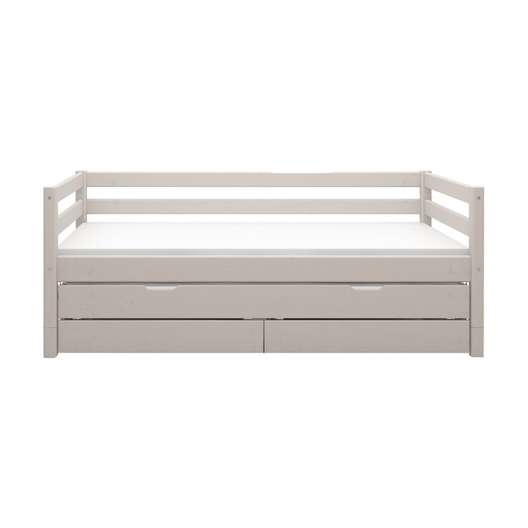 Flexa. Classic bed with trundle pullout bed - 210cm - Grey washed