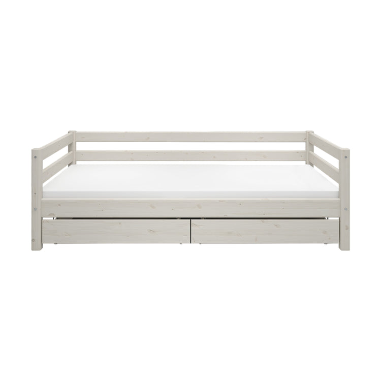 Flexa. Classic bed with drawers - 210cm - White washed
