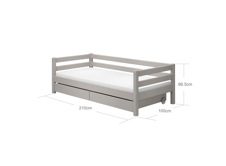 Flexa. Classic bed with drawers - 210cm - Grey washed