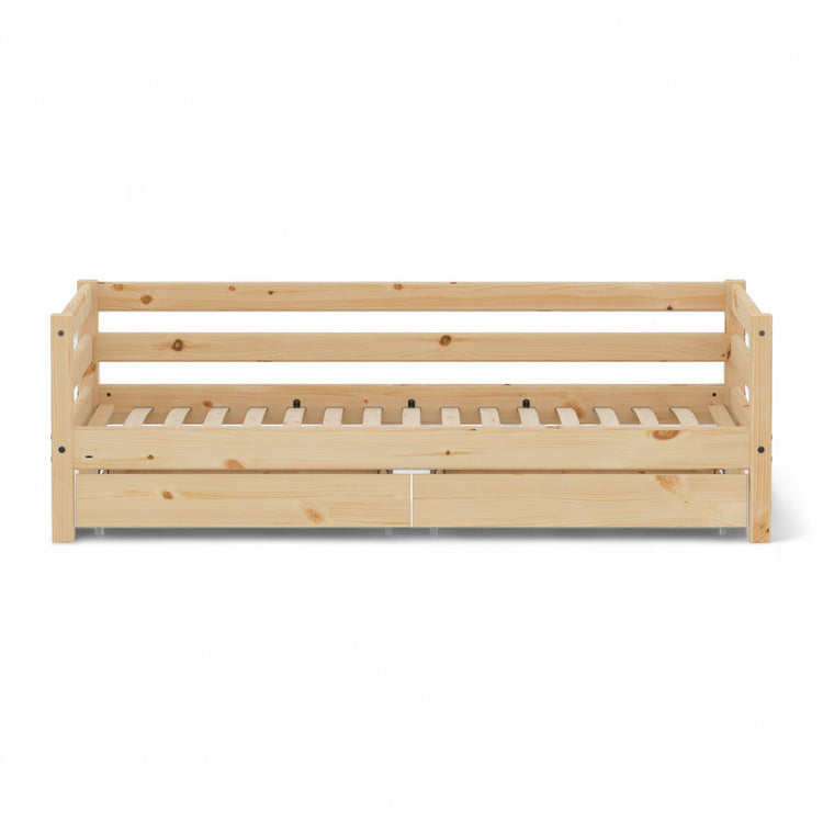 Single bed + safety rails back 200x90 Untr.