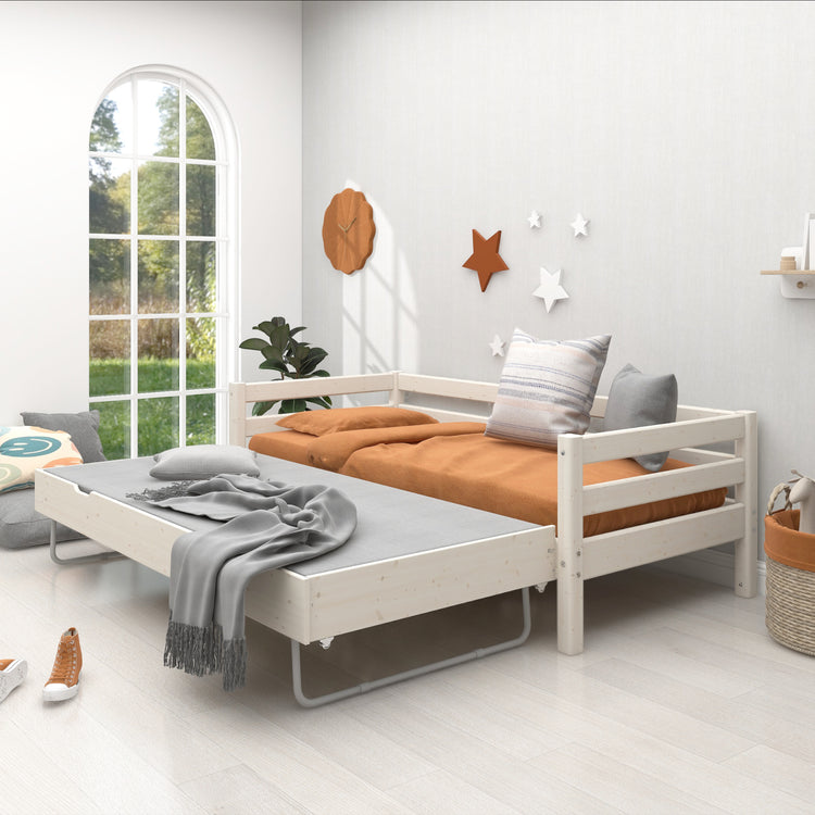 Flexa. Κρεβάτι Classic με κρεβάτι φιλοξενίας - 210εκ - Λευκό ντεκαπέ