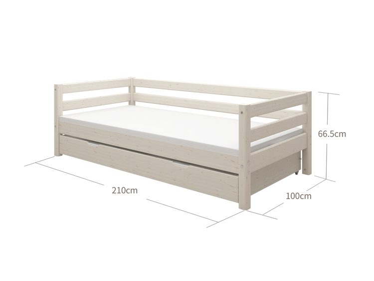 Flexa. Classic daybed with guest bed - 210cm - White washed