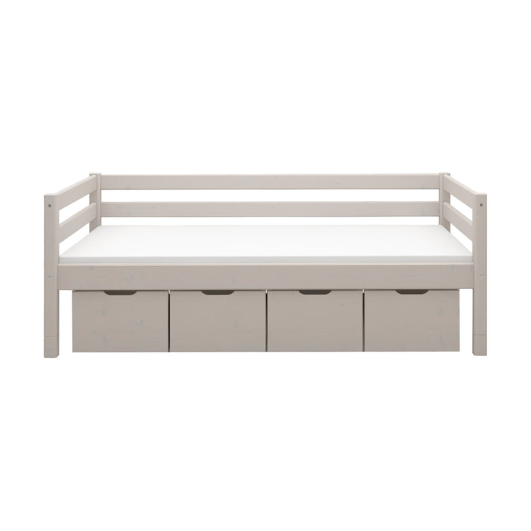 Flexa. Classic bed with 4 drawers - 210cm - Grey washed