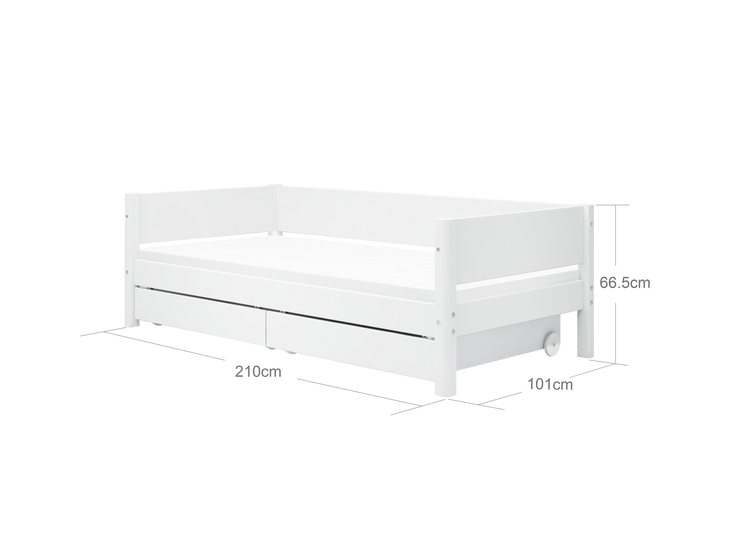 Flexa. Κρεβάτι White με συρτάρια - 210εκ - Λευκό