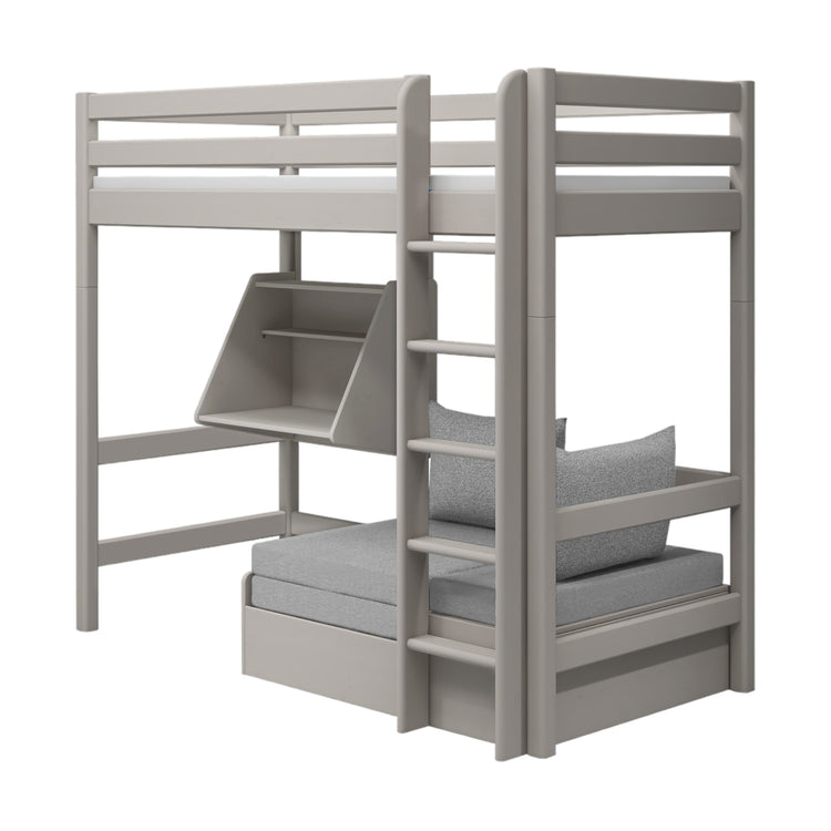 Flexa. Κρεβάτι Casa Classic με γραφείο, πολυθρόνα και κάθετη σκάλα - 210εκ - Γκρι ντεκαπέ