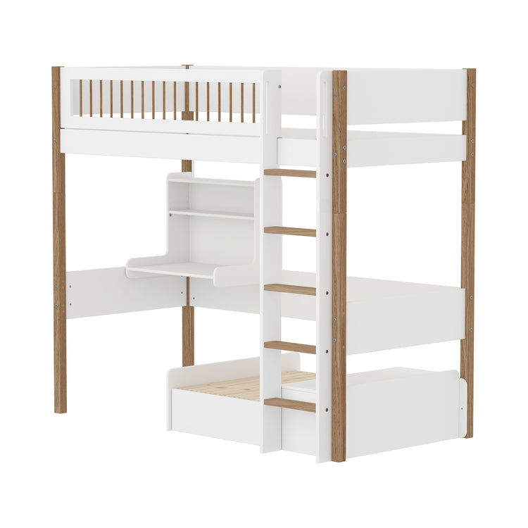 Flexa.  Highslp. Str. Ladder Legs Oak Crossbar Casa+Desk Rail F.Wht.