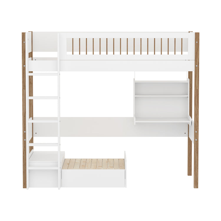 Flexa.  Highslp. Str. Ladder Legs Oak Crossbar Casa+Desk Rail F.Wht.
