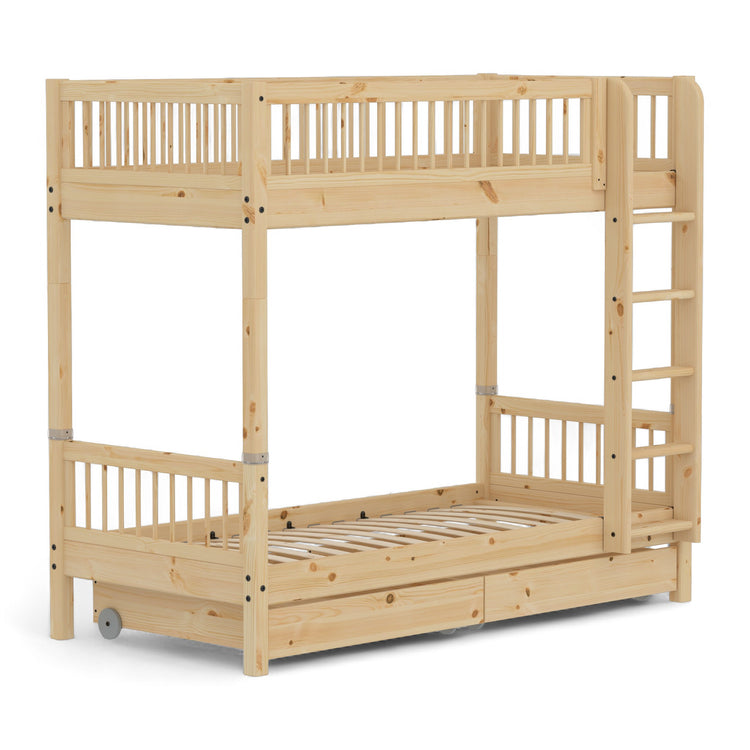 Bunk bed High w. Bars Str. Ladder + Drws. Untr. 200x90