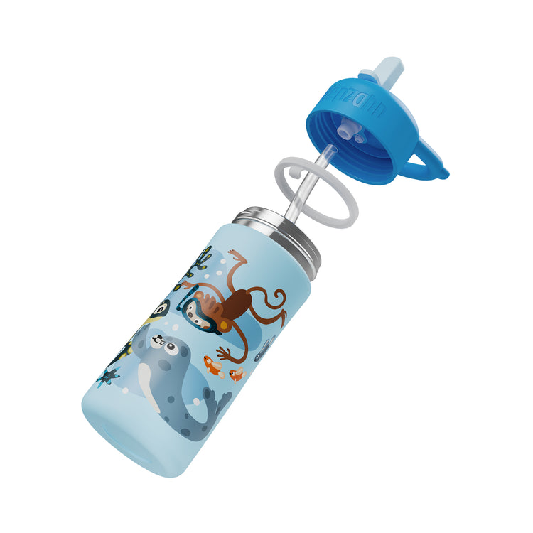 AFFENZAHN. Stainless steel bottle Unbelievable underwater world