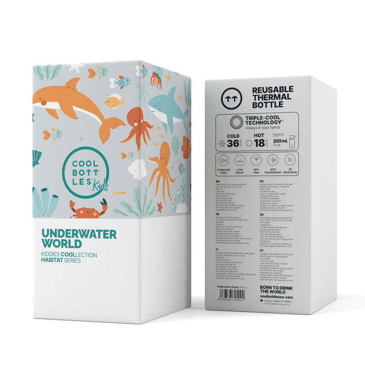 COOL BOTTLES. Kiddie Water bottle Underwater World 350ml