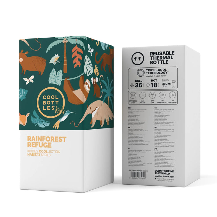 COOL BOTTLES. Kiddie Water bottle Rainforest Refuge 350ml