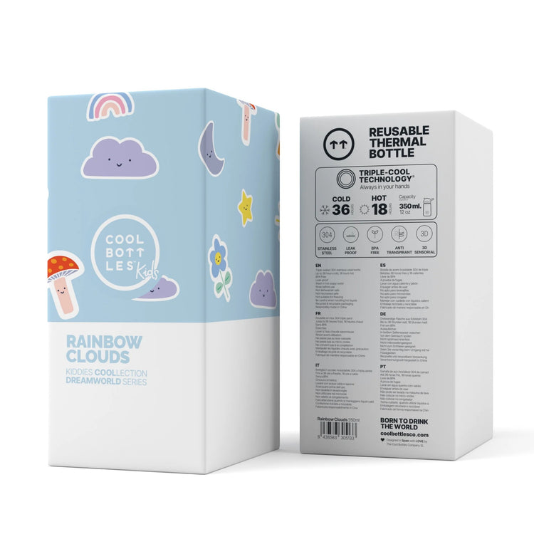 COOL BOTTLES. Kiddie Water bottle Rainbow Clouds 350ml