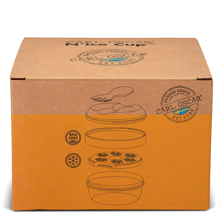 CARL OSCAR. N'ice Cup™ snack box with cooling disc - Orange