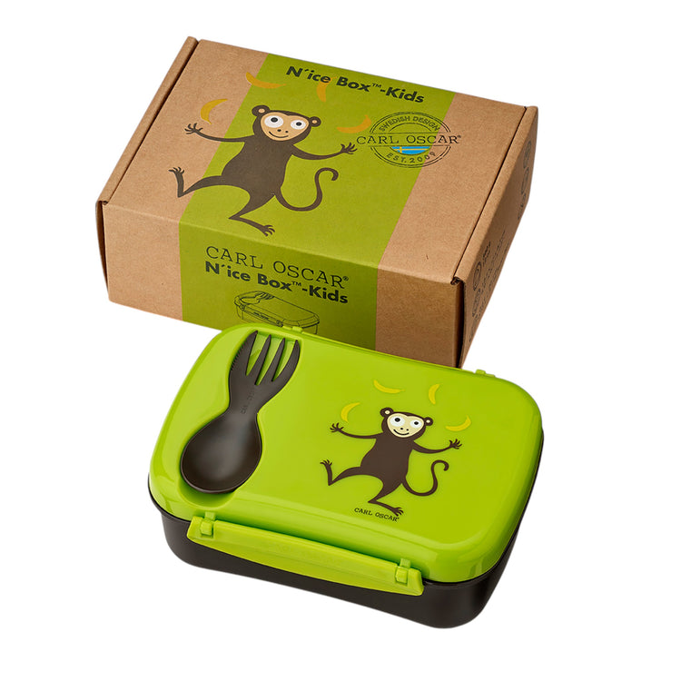 CARL OSCAR. N'ice Box Lunch box with cooling pack Monkey - Lime