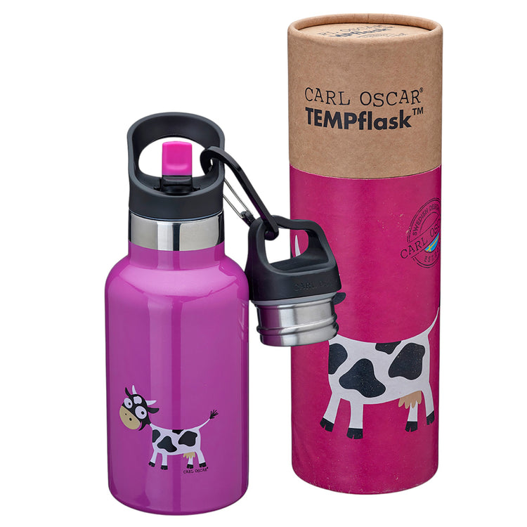 CARL OSCAR. TEMPflask Water bottle 350ml Cow - Purple