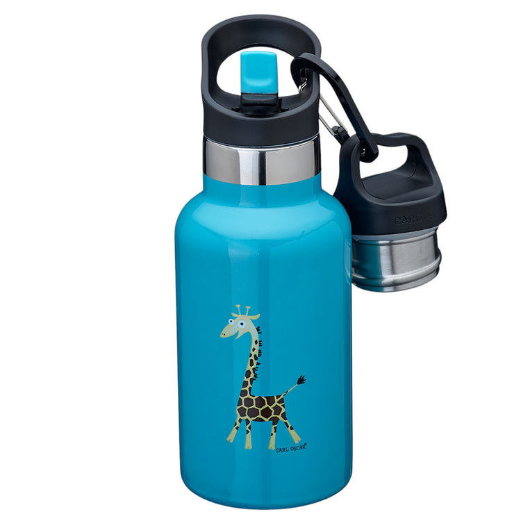 CARL OSCAR. TEMPflask Water bottle 350ml Giraffe - Turquoise