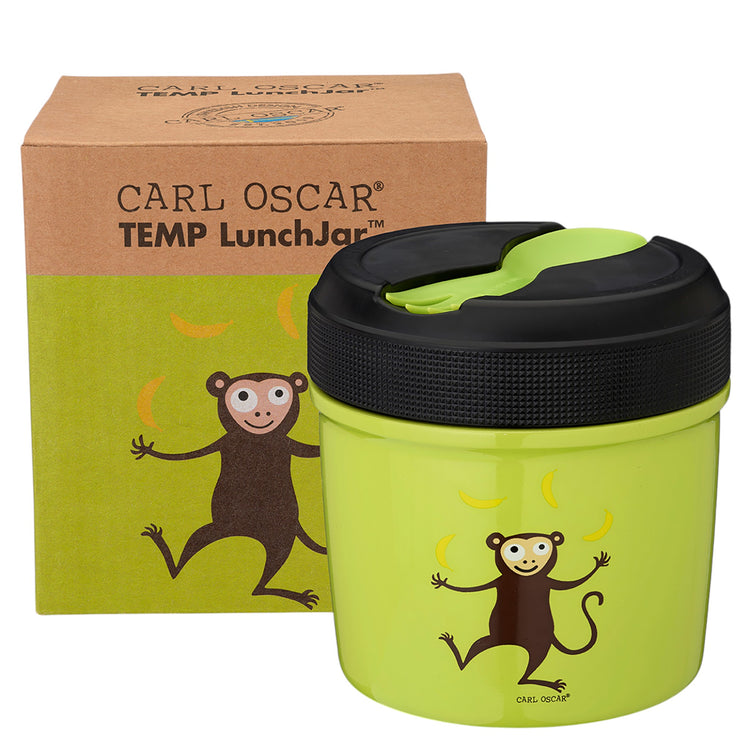 CARL OSCAR. TEMP LunchJar with cutlery 500ml Monkey - Lime