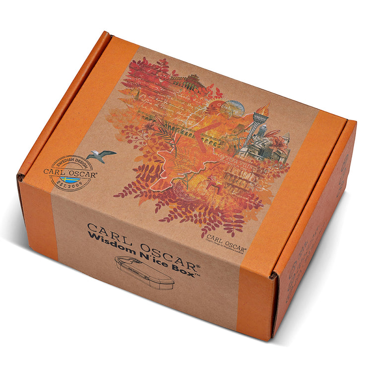 CARL OSCAR. Wisdom N'ice Box Lunch box with cooling pack Fire - Orange