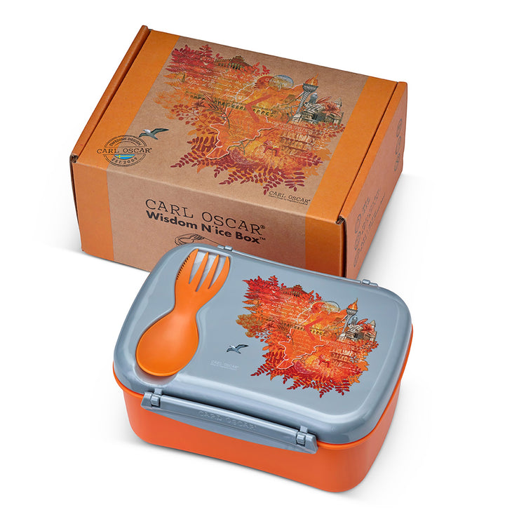 CARL OSCAR. Wisdom N'ice Box Lunch box with cooling pack Fire - Orange