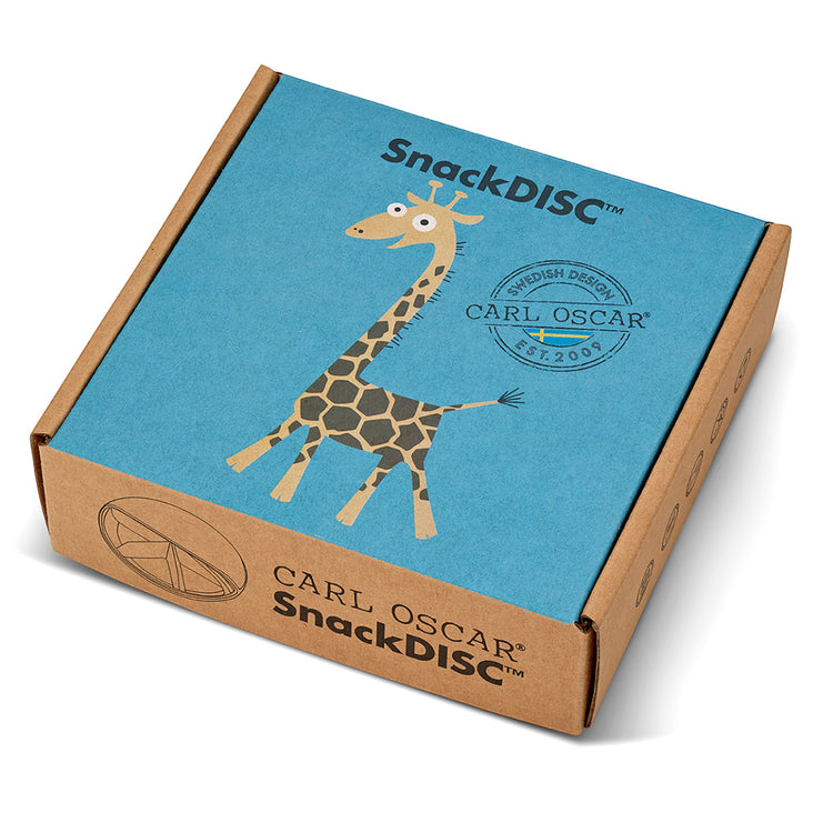 CARL OSCAR. Φαγητοδοχείο στρογγυλό με θήκες O15εκ. SnackDISC™ Καμηλοπάρδαλη - Τιρκουάζ